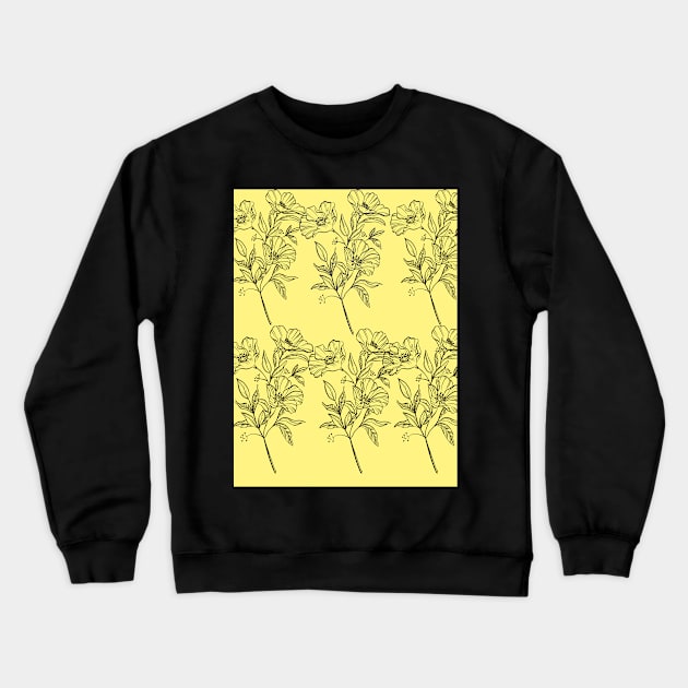 line detail yellow flowers Crewneck Sweatshirt by brahimovic99